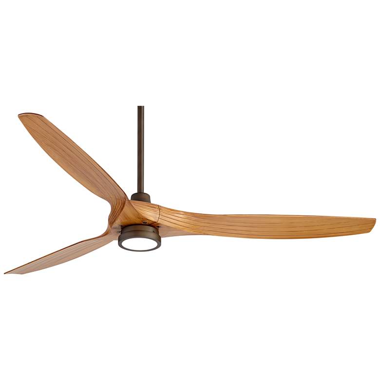 Image 2 60 inch Aireon Bronze Walnut Damp Rated LED Modern Ceiling Fan with Remote