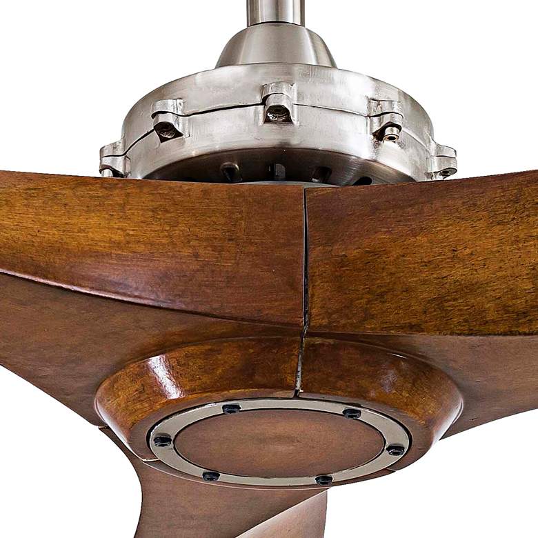 Image 3 60" Aviation Brushed Nickel and Koa Finish Fan with Remote Control more views