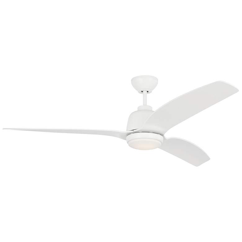 Image 1 60" Avila Coastal Matte White LED Ceiling Fan