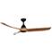 60" Baylor Matte Black and Natural Wood Smart Ceiling Fan