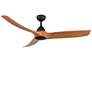 Thumbnail3 of 60" Baylor Matte Black and Natural Wood Smart Ceiling Fan more views