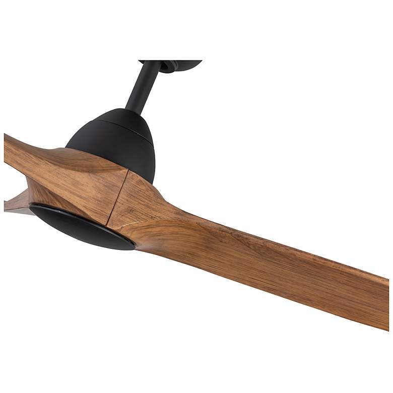 Image 4 60" Baylor Matte Black and Natural Wood Smart Ceiling Fan more views