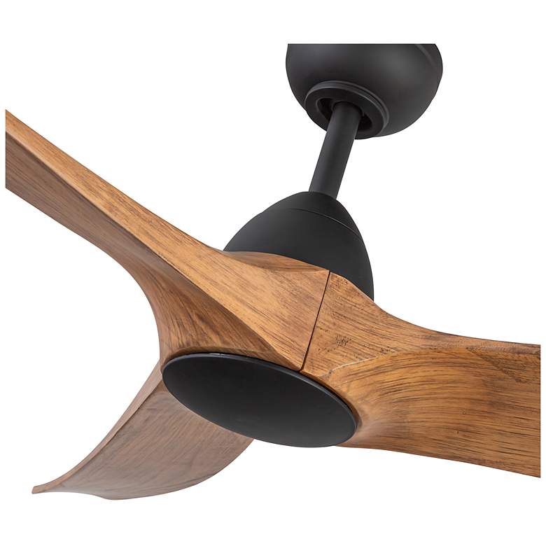 Image 5 60" Baylor Matte Black and Natural Wood Smart Ceiling Fan more views