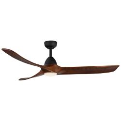 60" Baylor Matte Black LED Ceiling Fan w/ Dark Walnut Blades