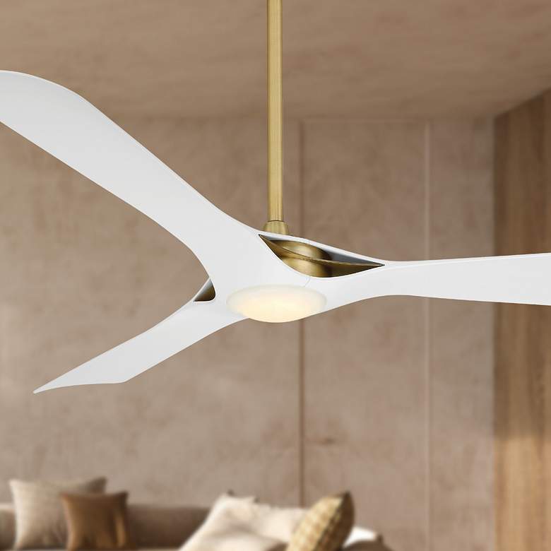 Image 4 60" Bridge Legacy Brass and Flat White LED Smart Ceiling Fan more views