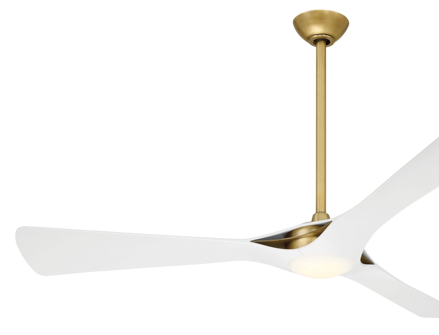 60" Bridge Legacy Brass and Flat White LED Smart Ceiling Fan