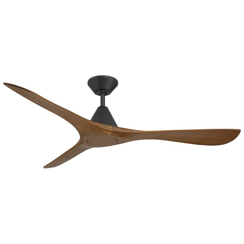 Image 1 60" Carve Black Smart Ceiling Fan w/ Distressed Koa Blades