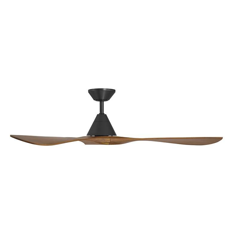Image 3 60" Carve Black Smart Ceiling Fan w/ Distressed Koa Blades more views