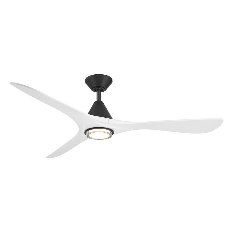 Image 2 60" Carve Matte Black LED Smart Ceiling Fan w/ White Blades more views