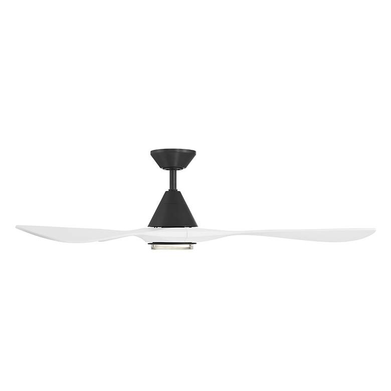 Image 3 60" Carve Matte Black LED Smart Ceiling Fan w/ White Blades more views