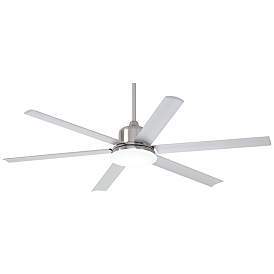 Image2 of 60" Casa Arcade Brushed Nickel Damp Rated Modern LED Fan with Remote