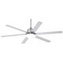 60" Casa Arcade Brushed Nickel Damp Rated Modern LED Fan with Remote