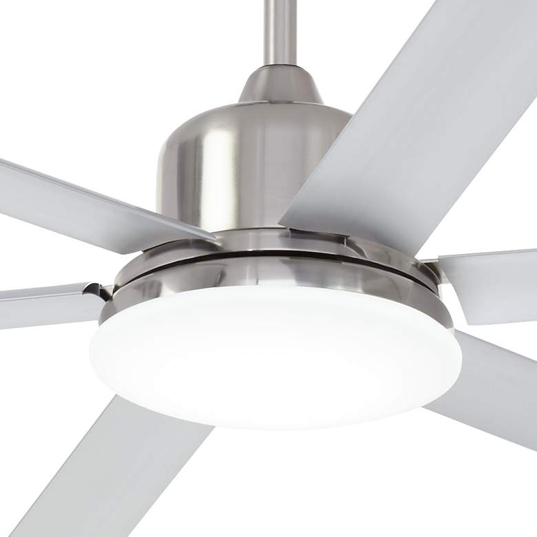Image 3 60" Casa Arcade Brushed Nickel Damp Rated Modern LED Fan with Remote more views