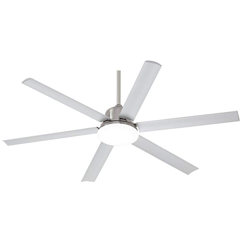 Image 6 60" Casa Arcade Brushed Nickel Damp Rated Modern LED Fan with Remote more views