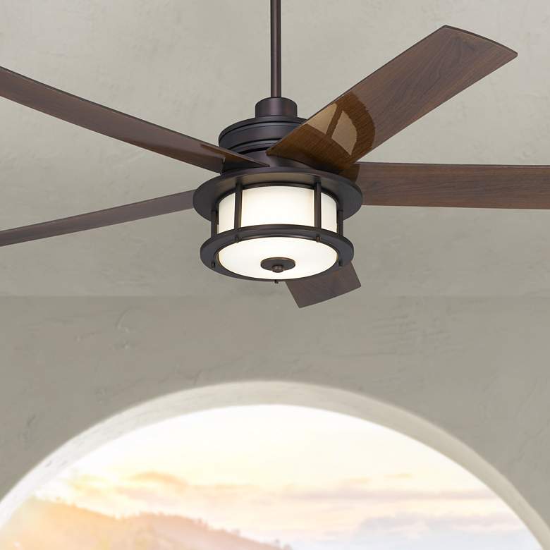 Image 1 60 inch Casa Largo Oil-Brushed Bronze LED Pull Chain Ceiling Fan
