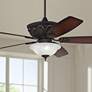 Thumbnail1 of 60" Casa Montego Bronze Alabaster Glass LED Pull Chain Ceiling Fan