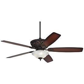 Image5 of 60" Casa Montego Bronze Alabaster Glass LED Pull Chain Ceiling Fan more views