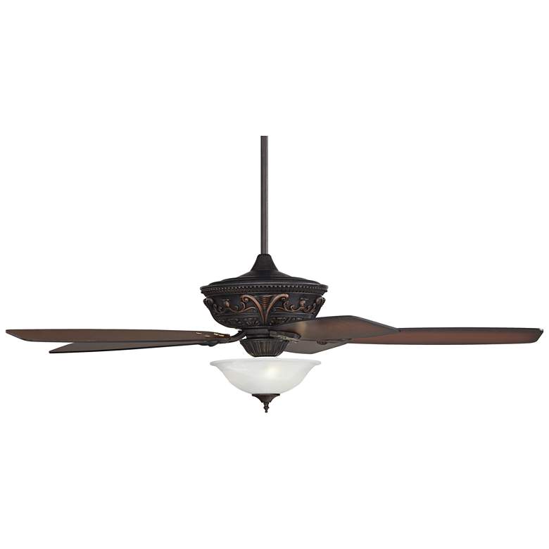 Image 7 60" Casa Montego Bronze Alabaster Glass LED Pull Chain Ceiling Fan more views