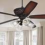 60" Casa Montego&#8482; Bronze Clear Glass Teak LED Ceiling Fan