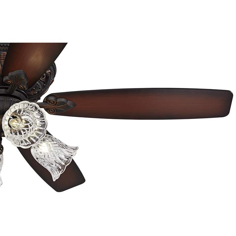 Image 4 60" Casa Montego™ Bronze Clear Glass Teak LED Ceiling Fan more views
