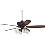 60" Casa Montego&#8482; Bronze Clear Glass Teak LED Ceiling Fan
