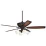 60" Casa Montego&#8482; Bronze Frosted Glass Teak LED Ceiling Fan