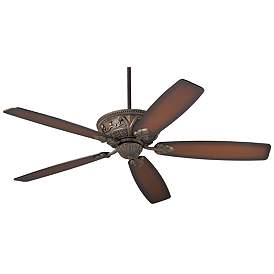 Image2 of 60" Casa Montego Bronze Shaded Teak Ceiling Fan with Pull Chain