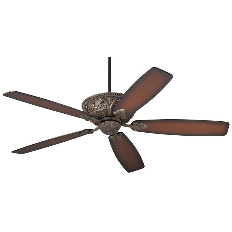 Image 2 60" Casa Montego Bronze Shaded Teak Ceiling Fan with Pull Chain