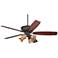 60" Casa Montego Mercury Glass Bronze Teak Ceiling Fan
