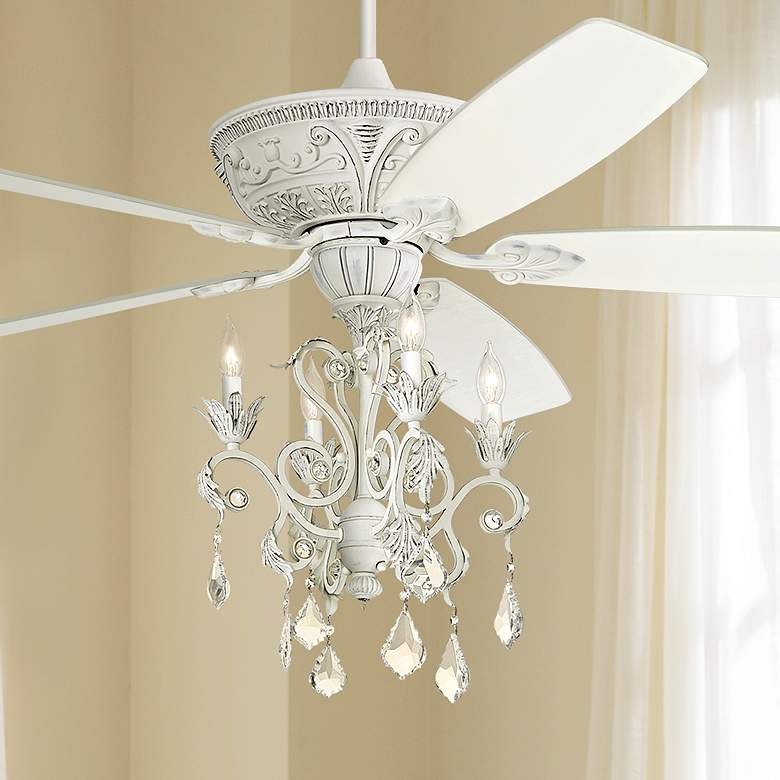 Image 1 60 inch Casa Montego&#8482; Rubbed White Chandelier Ceiling Fan