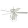 60" Casa Montego Rubbed White Fandelier Ceiling Fan with Pull Chain