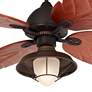 60" Casa Oak Creek Frosted Glass Damp LED Ceiling Fan with Pull Chain
