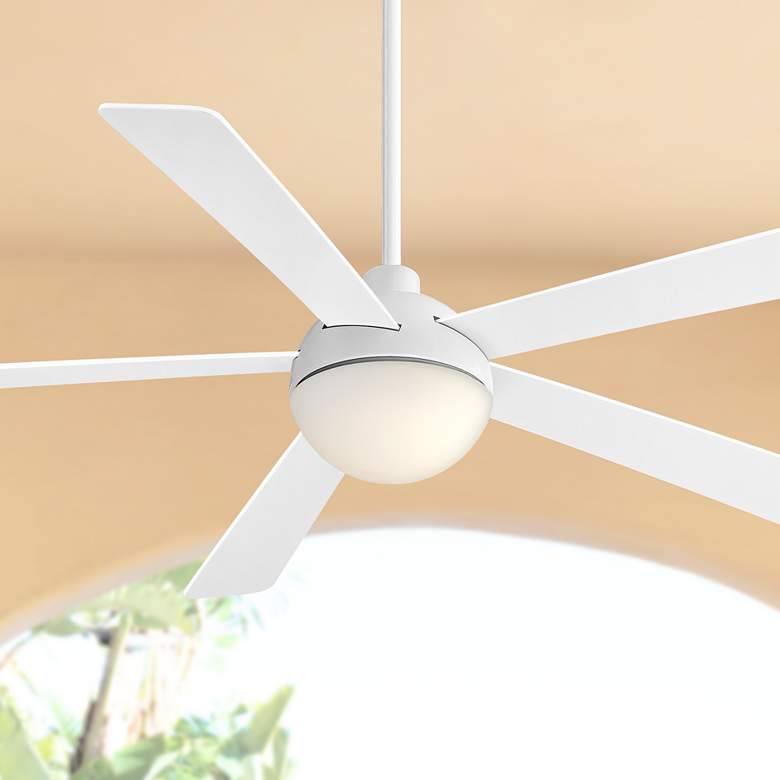 Image 1 60" Casa Odessa™ White Damp Rated LED Ceiling Fan