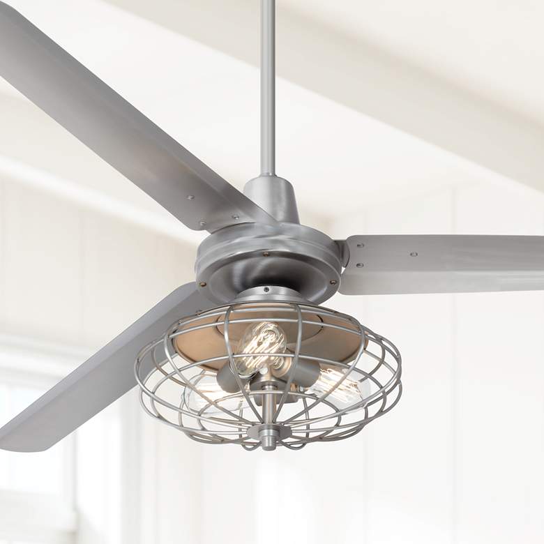 Image 1 60" Casa Turbina™ AC Brushed Nickel LED Ceiling Fan
