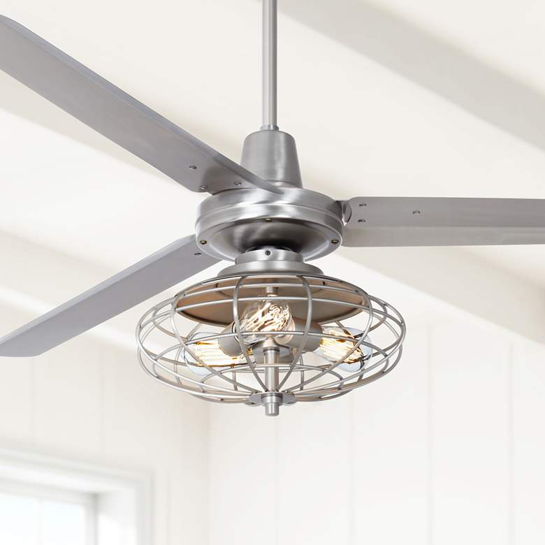 Image 1 60" Casa Turbina™ Brushed Steel Ceiling Fans