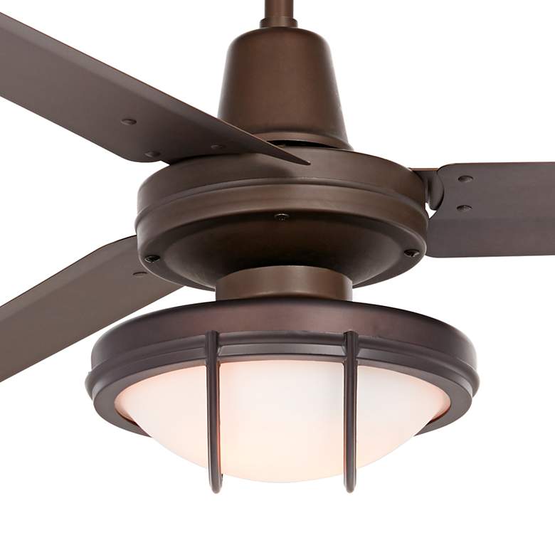 Image 3 60" Casa Turbina DC Bronze Damp Rated LED Ceiling Fan with Remote more views