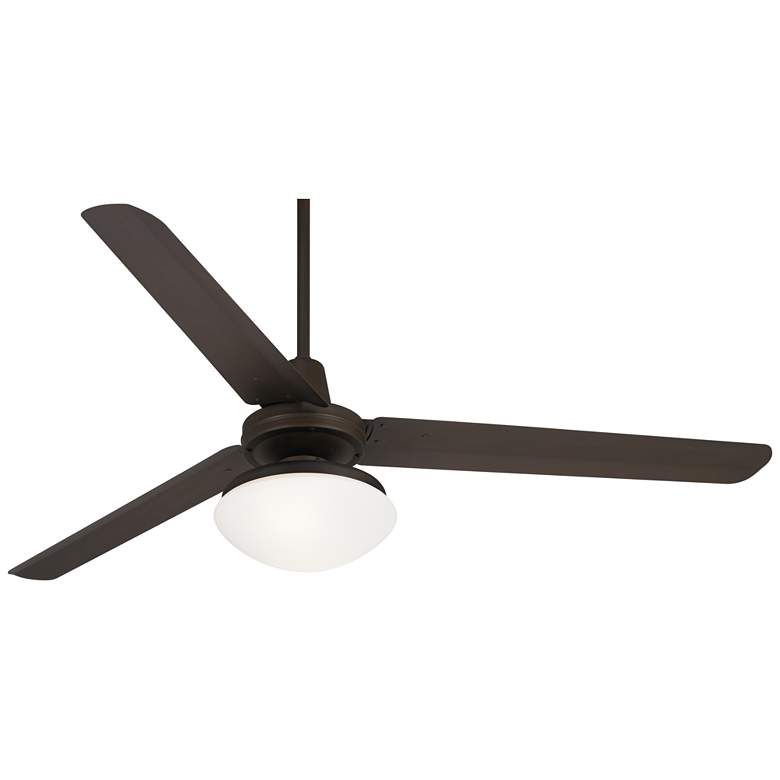 Image 1 60" Casa Turbina DC Bronze Opal Glass Damp Rated Fan with Remote