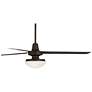 60" Casa Turbina DC Bronze Opal Glass Damp Rated Fan with Remote