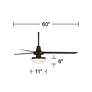60" Casa Turbina DC Bronze Opal Glass Damp Rated Fan with Remote