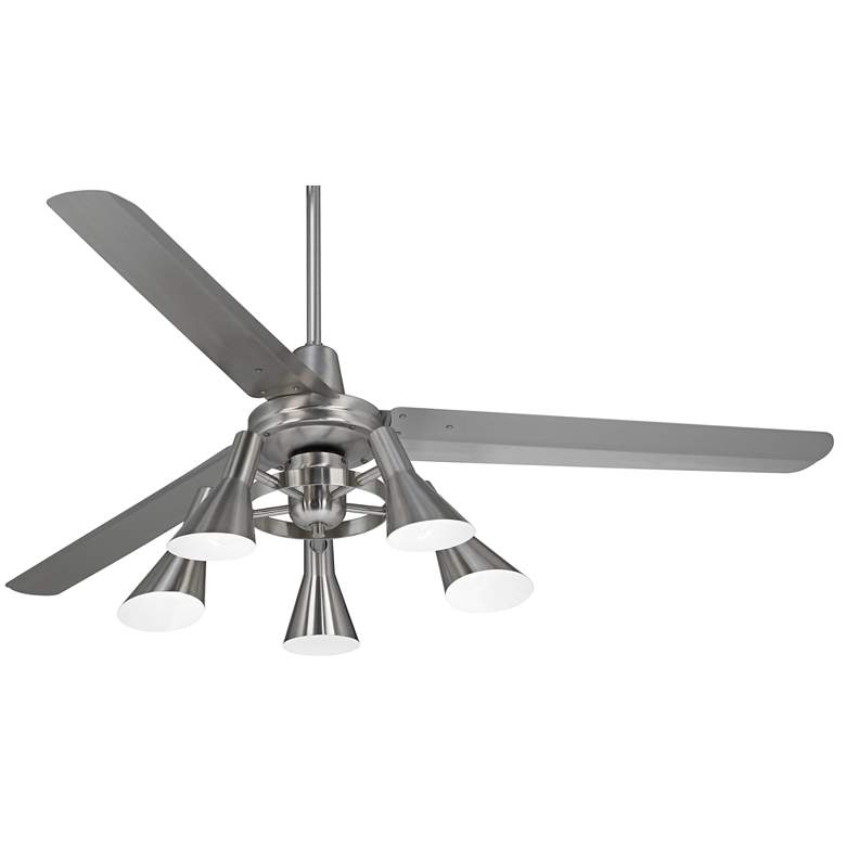 Image 2 60" Casa Turbina DC Brushed Nickel 5-Light LED Ceiling Fan with Remote