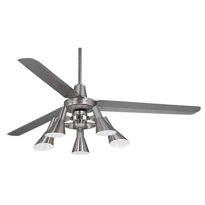Image 5 60" Casa Turbina DC Brushed Nickel 5-Light LED Ceiling Fan with Remote more views