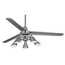 60" Casa Turbina DC Brushed Nickel 5-Light LED Ceiling Fan with Remote