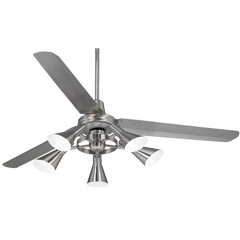 Image 7 60 inch Casa Turbina DC Brushed Nickel 5-Light LED Ceiling Fan with Remote more views