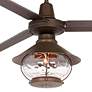 3_60" Casa Turbina DC Damp Bronze LED Lantern Ceiling Fan with Remote more views