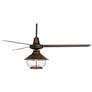 6_60" Casa Turbina DC Damp Bronze LED Lantern Ceiling Fan with Remote more views