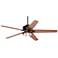 60" Casa Venue Bronze and White Glass Damp LED Ceiling Fan