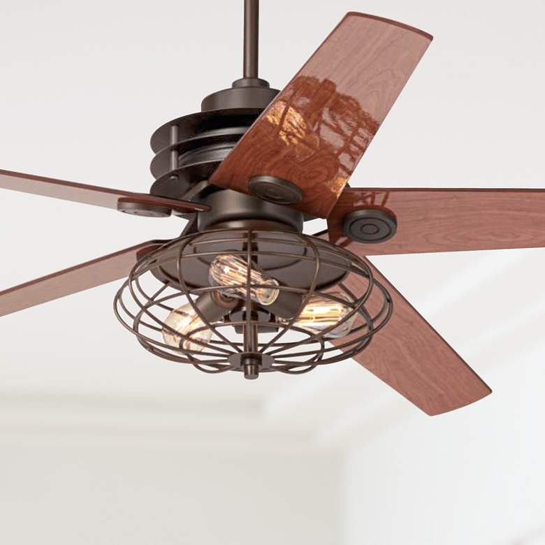 Image 1 60 inch Casa Venue Nostalgic Industrial Bronze LED Ceiling Fan