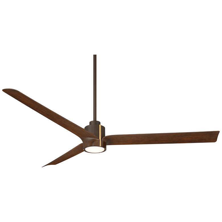 Image 2 60" Casa Vieja Aero Bronze and Dark Walnut LED Ceiling Fan with Remote