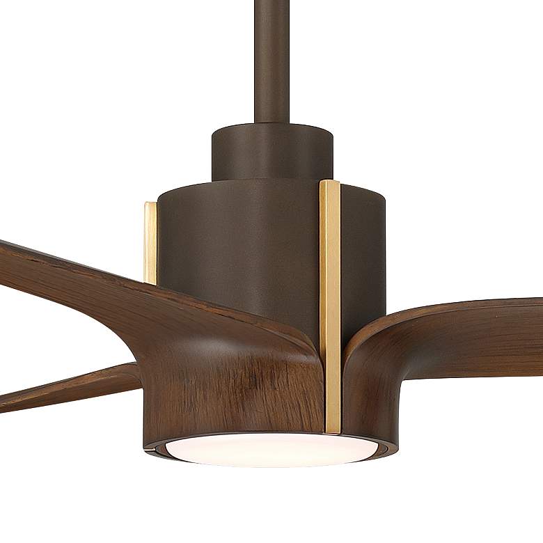 Image 4 60" Casa Vieja Aero Bronze and Dark Walnut LED Ceiling Fan with Remote more views