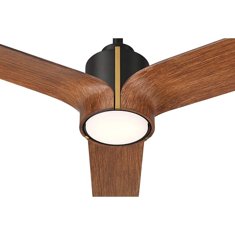 Image 3 60" Casa Vieja Aero Matte Black and Koa LED Ceiling Fan with Remote more views